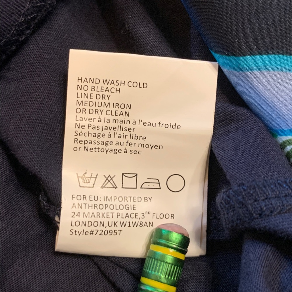 Anthropologie TINY Blue Green Beaded Bell Sleeve Top Size XS Flowy Boho Coastal - Picture 14 of 14